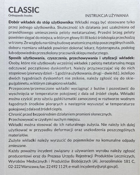 wkładki classic