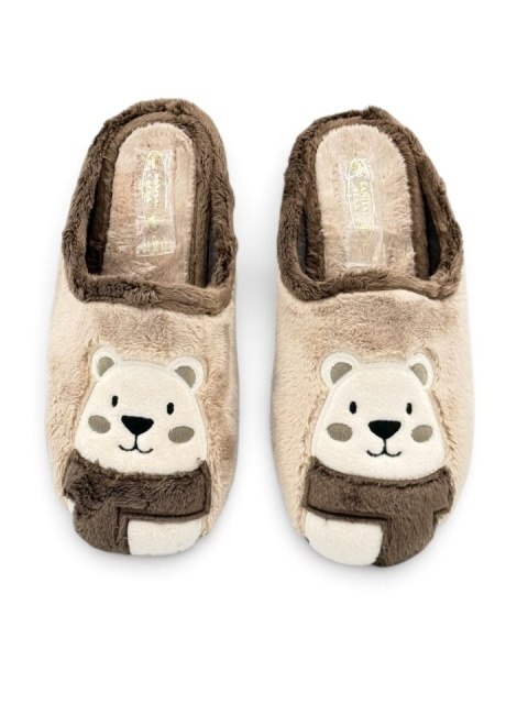 Pantofle damskie Sanital Flex Z32058X cream Misiu, tęgość H